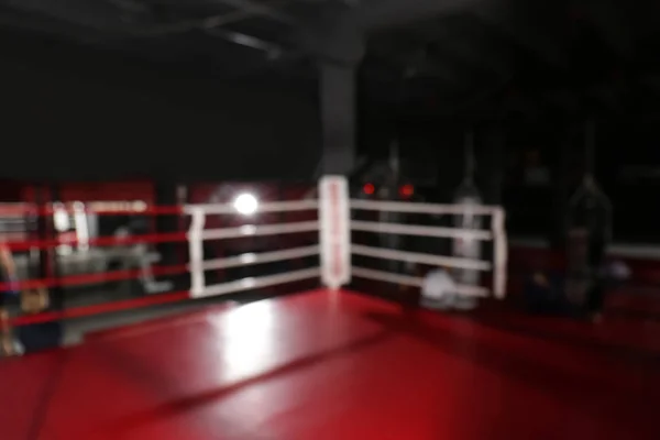 Boxing ring in gym — Stock Photo, Image
