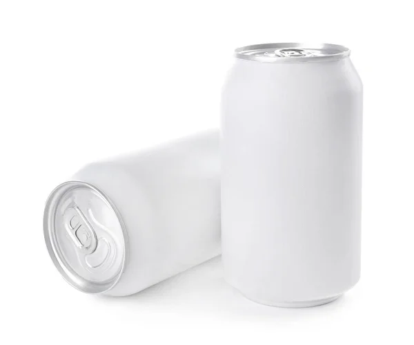 Dos latas aisladas en blanco — Foto de Stock