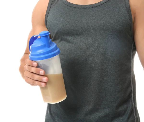 Mann mit Protein-Shake — Stockfoto