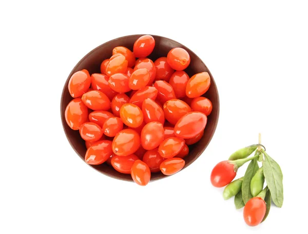 Bowl with goji berries — Stock Photo, Image