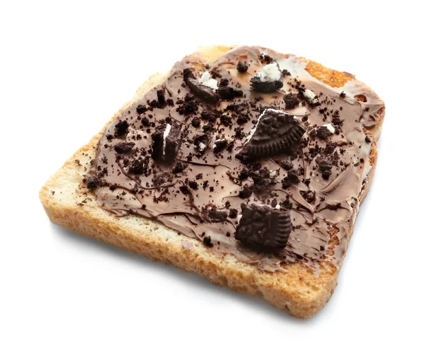 Çikolatalı hamur ile lezzetli kızarmış ekmek — Stok fotoğraf