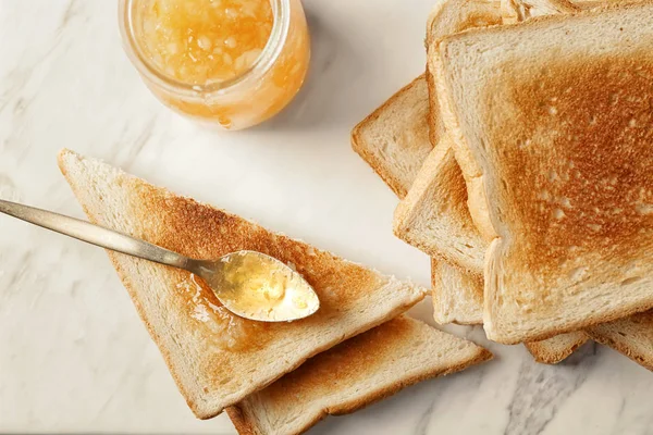 Toasts with tasty jam — Stock Photo, Image