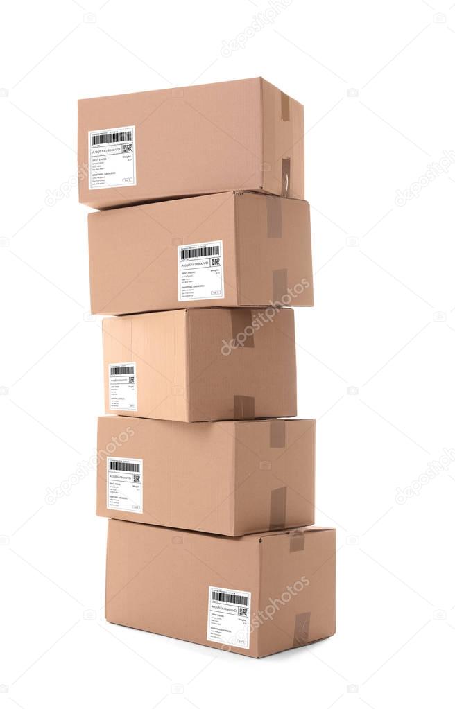 Parcels with tracking codes