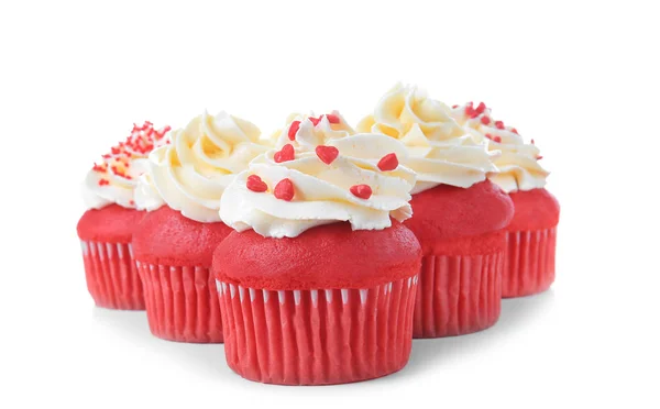 Deliziosi cupcake di velluto rosso — Foto Stock