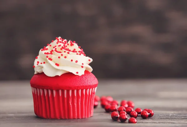 Κόκκινο βελούδο cupcake — Φωτογραφία Αρχείου