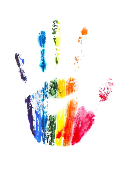 Rainbow colorful handprint — Stock Photo, Image