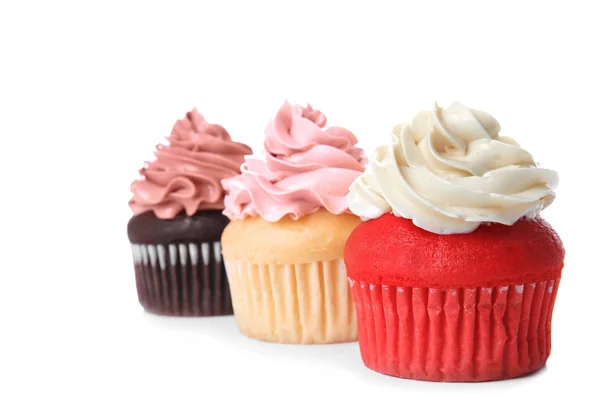 Tre deliziosi cupcake — Foto Stock