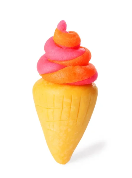 Plasticine ice cream on white background — Stock Photo, Image