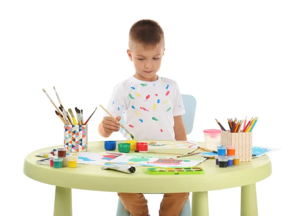 Cute little boy painting — Stock Photo, Image
