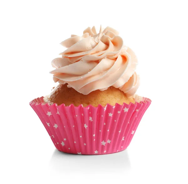 Leckere Cupcake auf weißem Hintergrund — Stockfoto