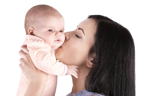 Jovem mãe e bebê bonito — Fotografia de Stock