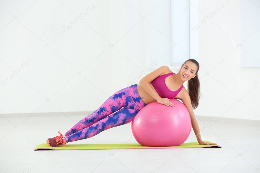 woman training at home