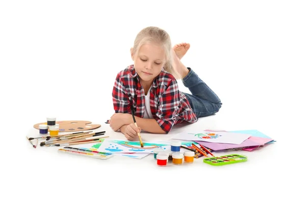 Little girl painting — Stock Photo, Image