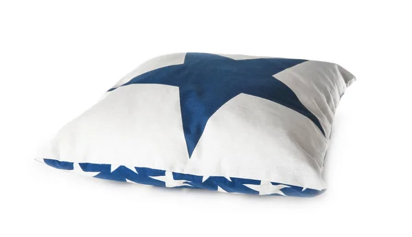 М'яка подушка з зіркою, ізольована на білому — стокове фото