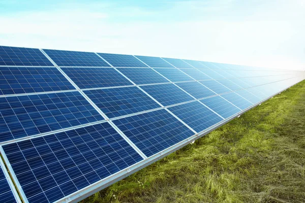 Solar panels installed outdoors — Stock Photo, Image