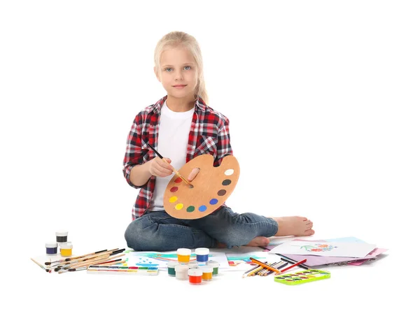 Little girl painting — Stock Photo, Image