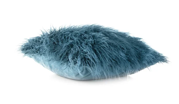 Пушистая голубая подушка — стоковое фото