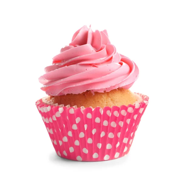 Yummy cupcake on white background — Stock Photo, Image