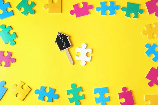 Composition with different puzzles — Stock Photo, Image