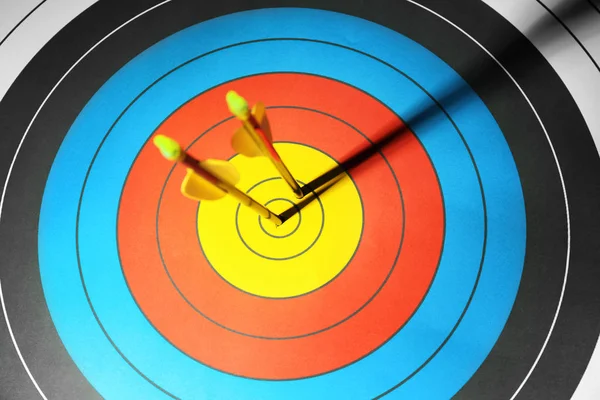 Arrows in the center of target — Stock Photo, Image