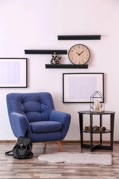 Interior with stylish armchair — Stock Photo, Image