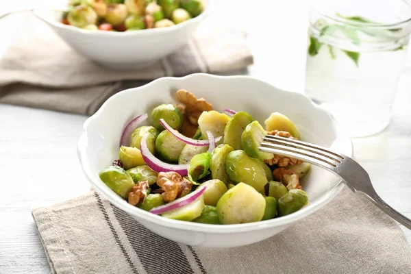 Bowl with brussel sprout salad