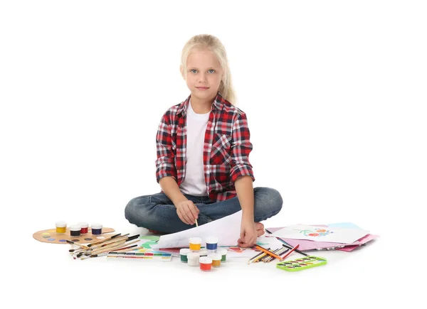 Little girl painting — Stock Photo, Image