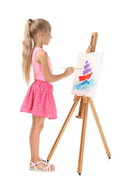 Küçük Kız Ressamı — Stok fotoğraf