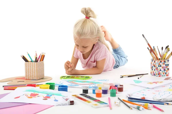 Little girl painting — Stock Photo, Image