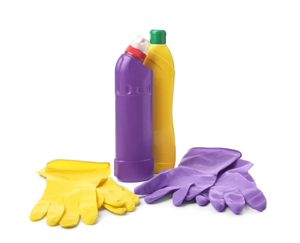 Cleaning supplies on  background — Stock Photo, Image