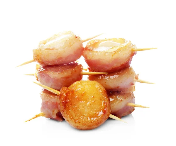 Bacon wrapped scallops — Stock Photo, Image