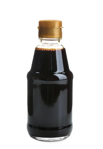 Láhev s pikantní omáčkou, salát — Stock fotografie