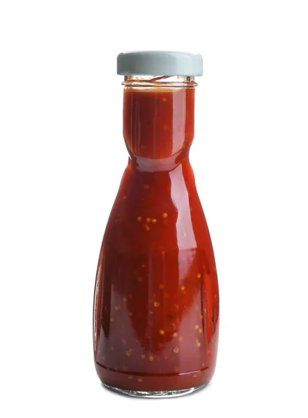 Bottle with tasty sauce for salad — Stock Photo, Image