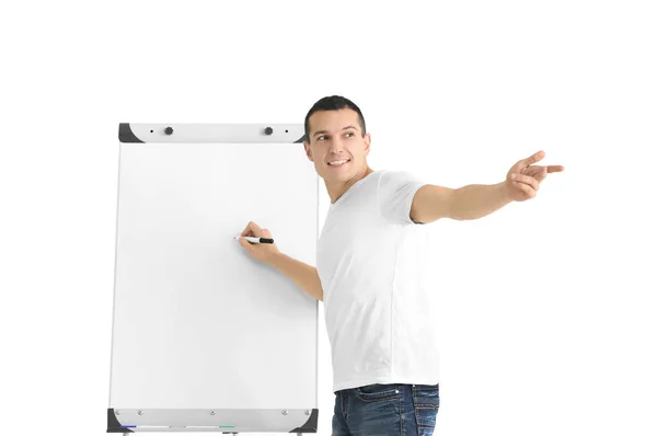 Beyaz tahta üzerinde sunu iş eğitmen — Stok fotoğraf