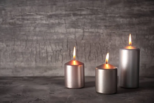 Silver burning candles