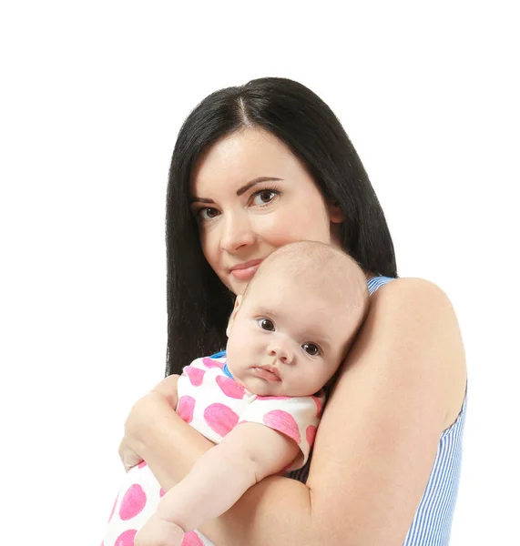 Jovem mãe e bebê bonito — Fotografia de Stock