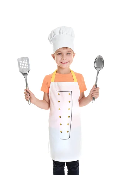 귀여운 소년 요리사 유니폼 — 스톡 사진