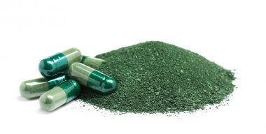 Spirulina toz yığını