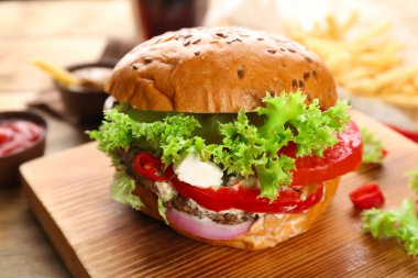 Taze lezzetli hamburger. 