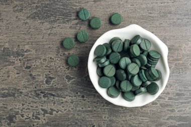 healthy spirulina tablets  clipart