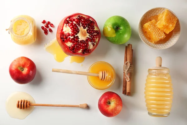 Miele aromatico e frutta — Foto Stock