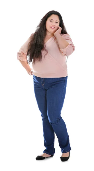 Overgewicht jonge vrouw — Stockfoto