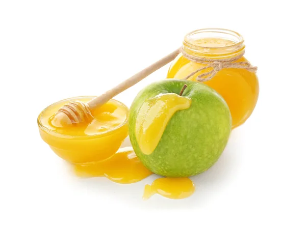 芳香蜂蜜和苹果 — 图库照片