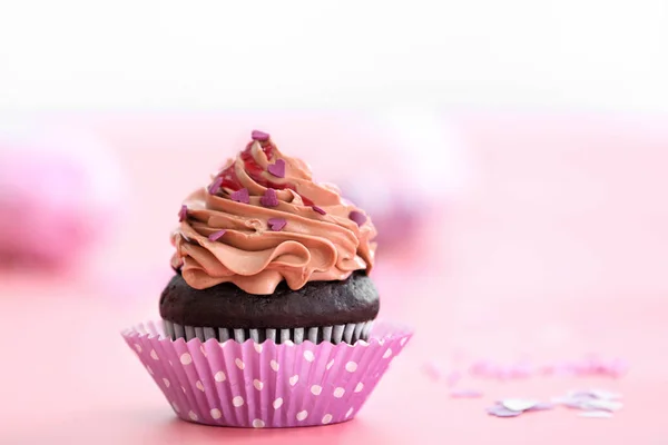 Cupcake voor Valentijnsdag — Stockfoto