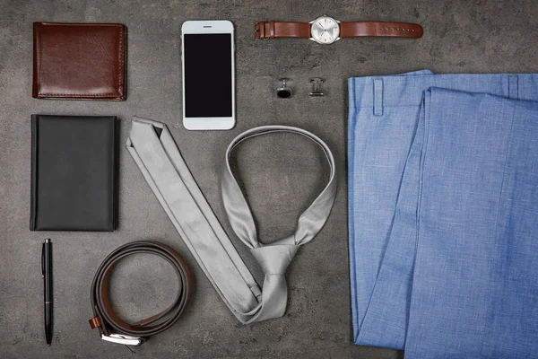 stylish male clothes and accessories