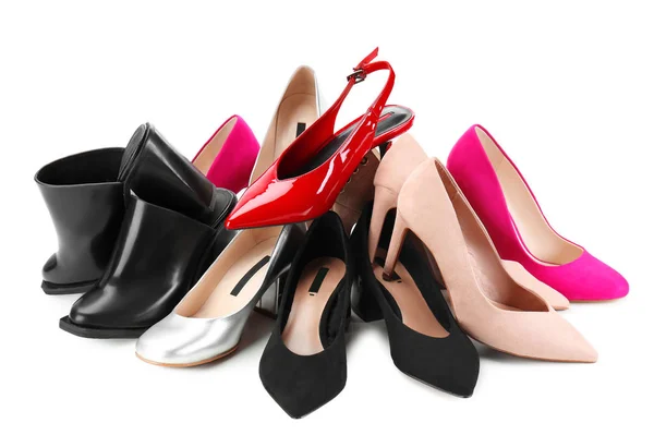 Pile de différentes chaussures féminines — Photo