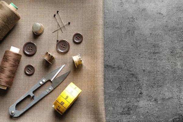 Conjunto de ferramentas de costura, acessórios — Fotografia de Stock