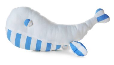 Sevimli balina yastık, üzerinde beyaz izole