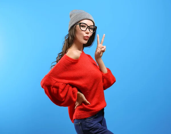 Bella ragazza hipster — Foto Stock