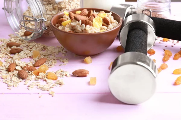 Tasty oatmeal in bowl — Stock Photo, Image